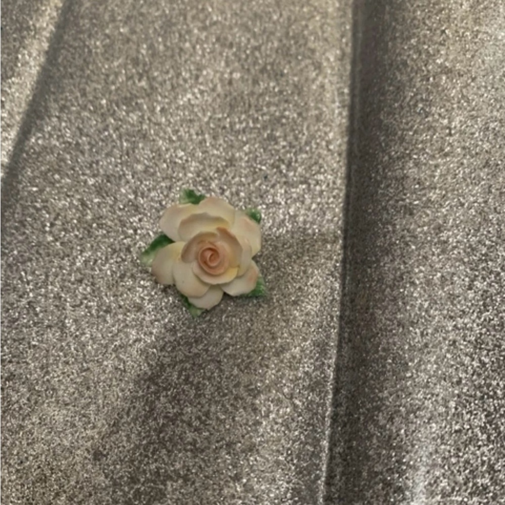 Vintage Denton China Made In England Rose Brooch